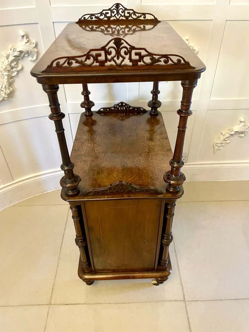 Outstanding Quality Antique Victorian Burr Walnut Canterbury Music Cabinet